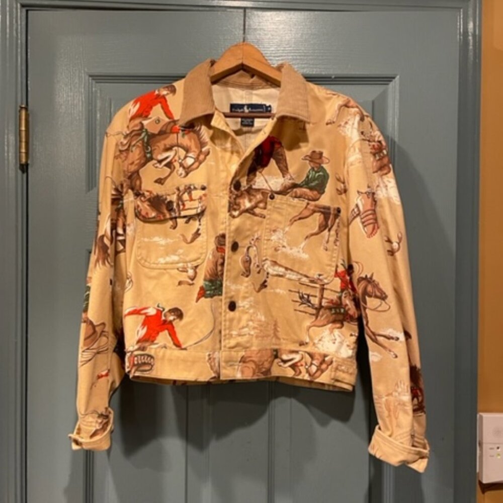 Ralph Lauren Polo rare vintage denim jacket, rodeo, sz M, never worn